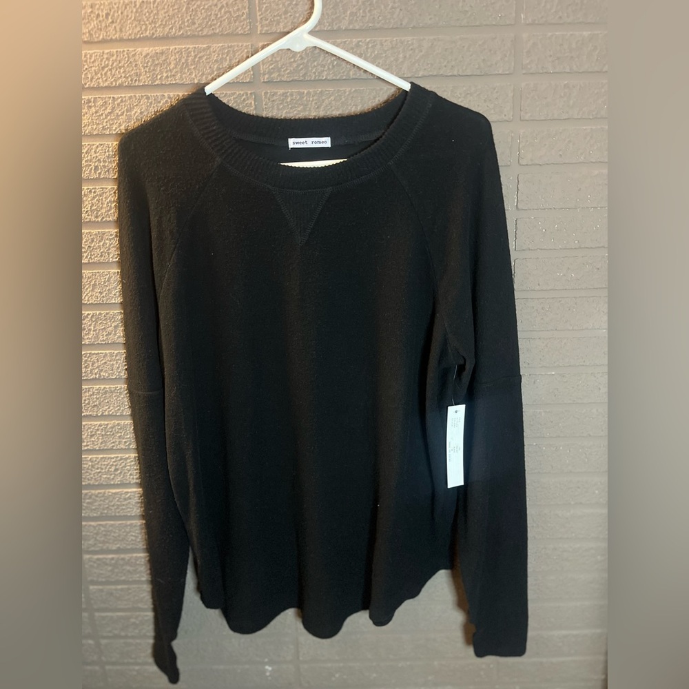 Sweet Romeo Ribbed Black Sweater - Picture 1 of 5